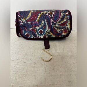 Vera Bradley Brown Toiletry Bag with Hanging Design